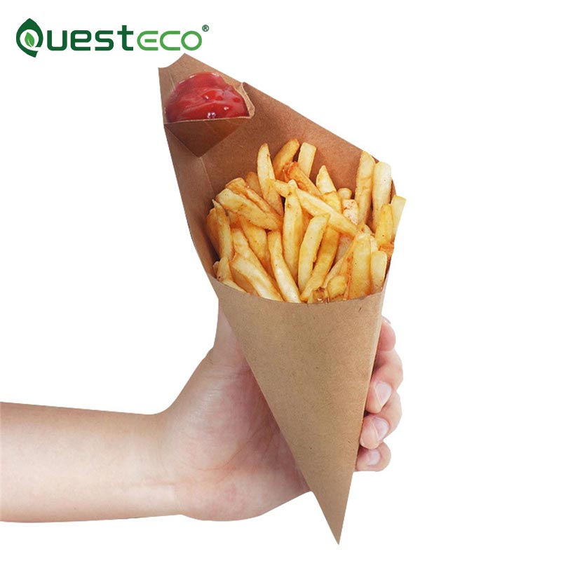 Cone Fries pappersförpackningslåda