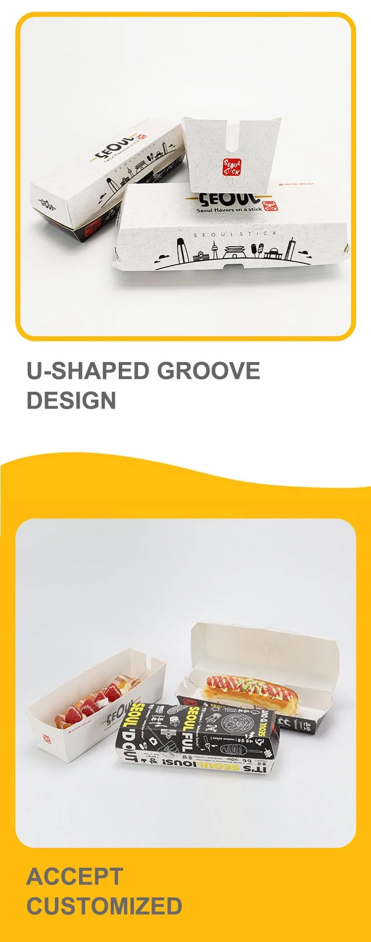 Hot Dog Paper Packaging Tray